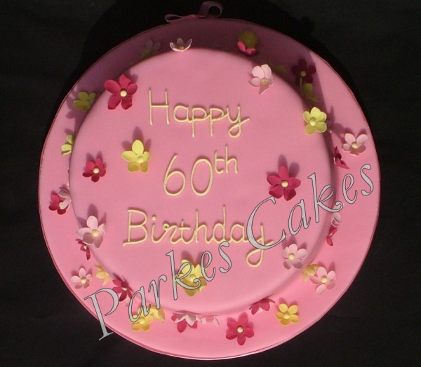 pink blossom birthday cake